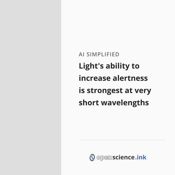 Wavelength Effect Light's ability to increase alertness is strongest at very short ...