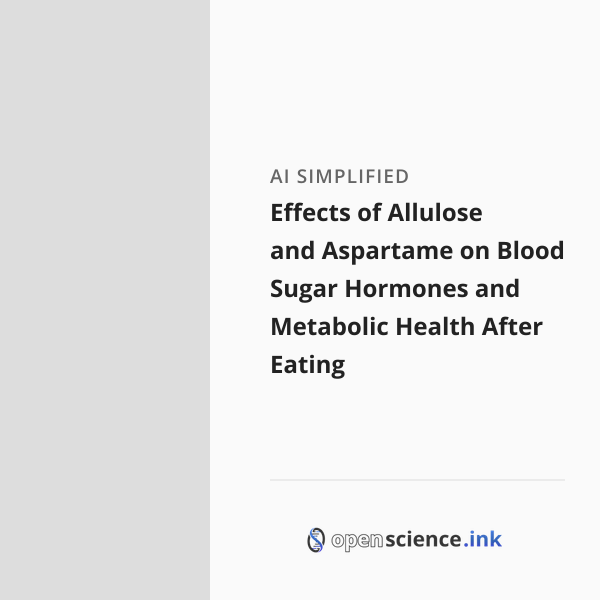 Effects of Allulose and Aspartame on Blood Sugar Hormones and Metabolic ...