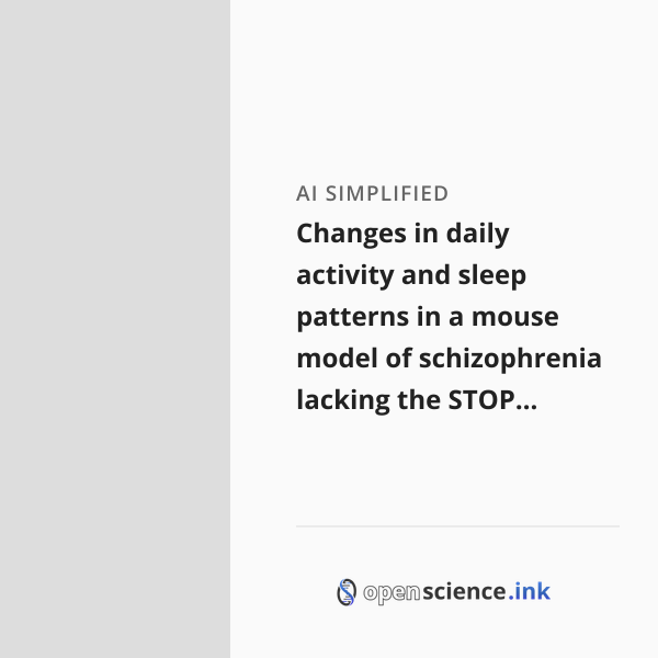 Sleep Pattern Mouse Changes in daily activity and sleep patterns in a mouse model of ...