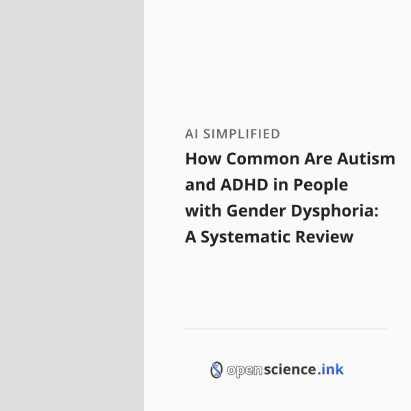 How Common Are Autism and ADHD in People with Gender Dysphoria: A ...