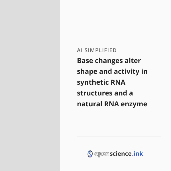 Base changes alter shape and activity in synthetic RNA structures and a ...
