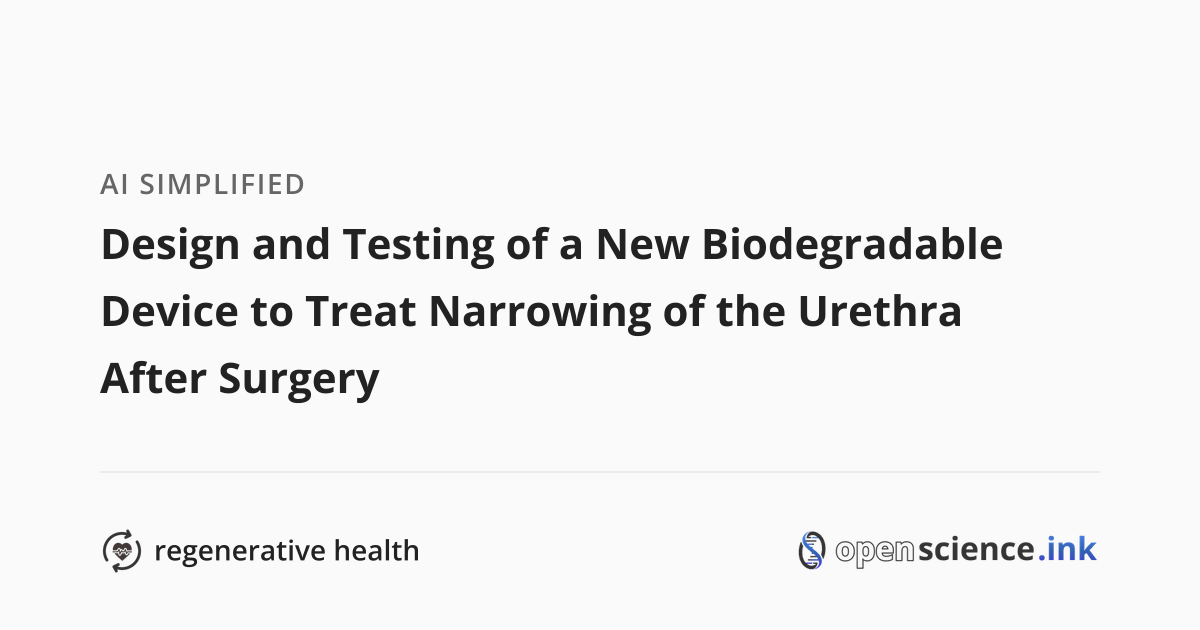 Urogential Device Design, Manufacturing and Physicochemical Validation of a New ...