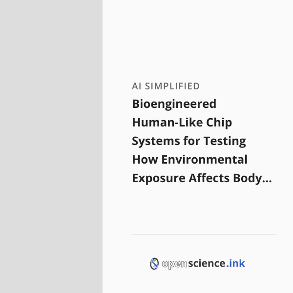 Bioengineered Humans Bioengineered Human-Like Chip Systems for Testing How Environmental ...