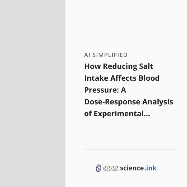 How Reducing Salt Intake Affects Blood Pressure: A Dose-Response ...