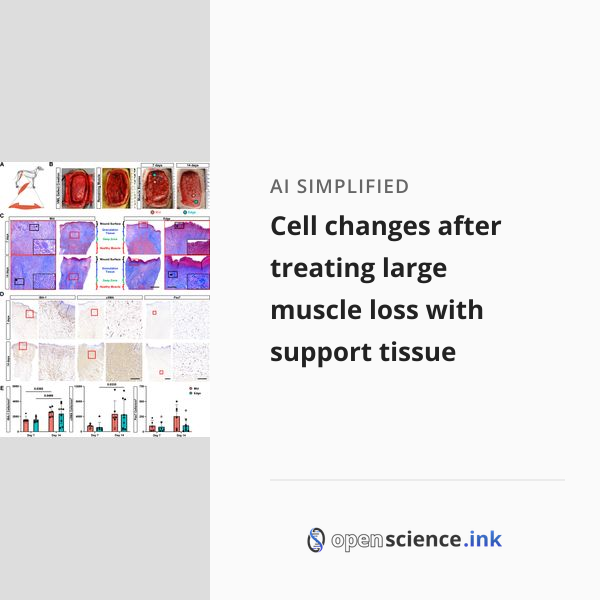 Cell changes after treating large muscle loss with support tissue ...