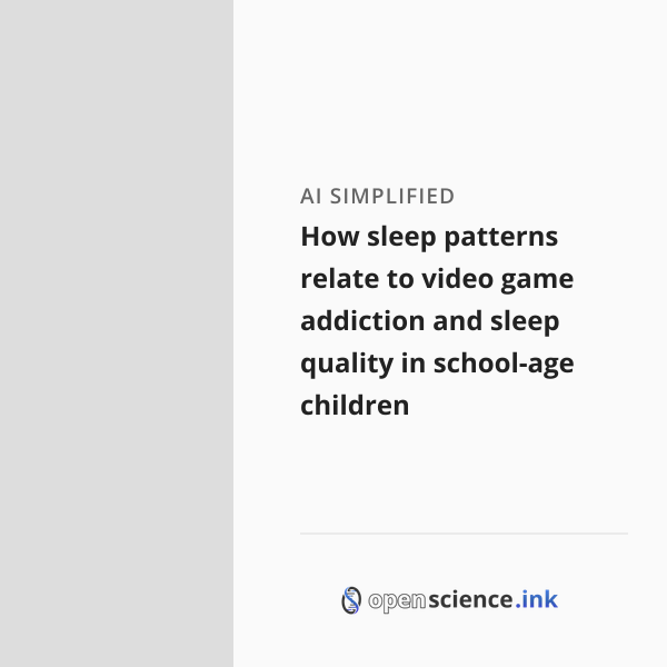 How sleep patterns relate to video game addiction and sleep quality in ...