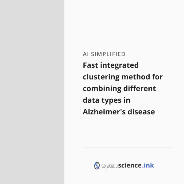 Combing Different Data Fast integrated clustering method for combining different data types in ...