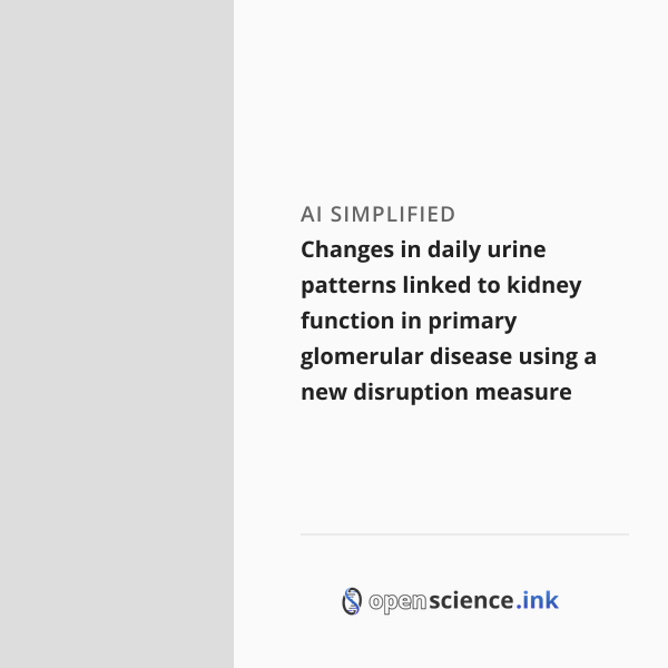 Changes in daily urine patterns linked to kidney function in primary ...