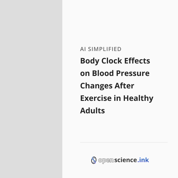 Body Clock Effects on Blood Pressure Changes After Exercise in Healthy ...