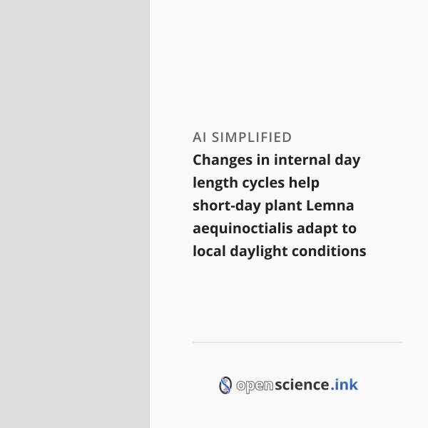 Changes in internal day length cycles help short-day plant Lemna ...