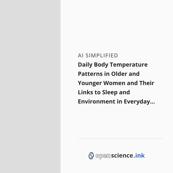 Daily Temperature Pattern Daily Body Temperature Patterns in Older and Younger Women and Their ...