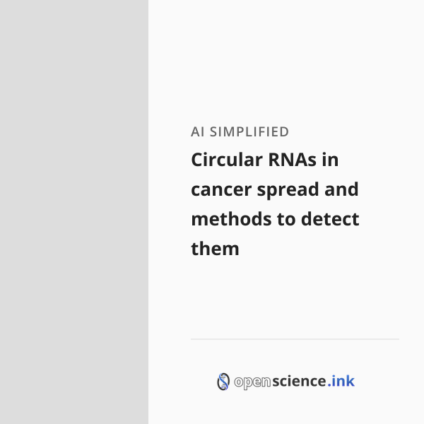 Circular RNAs in cancer spread and methods to detect them | studies ...
