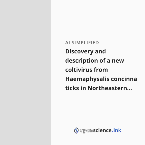 Discovery and description of a new coltivirus from Haemaphysalis ...