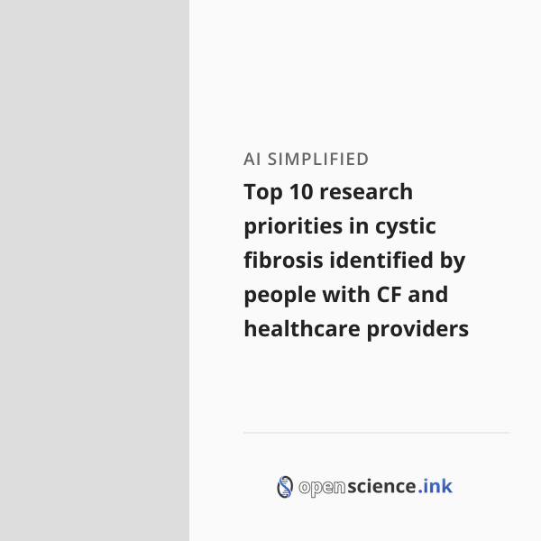 Top 10 research priorities in cystic fibrosis identified by people with ...