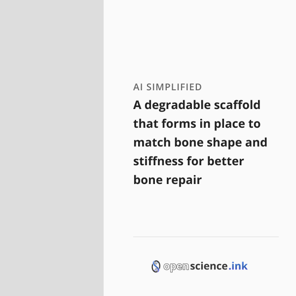 Form/shape Defect A degradable scaffold that forms in place to match bone shape and ...