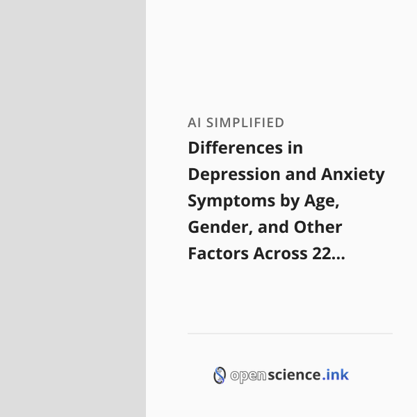 Differences in Depression and Anxiety Symptoms by Age, Gender, and ...