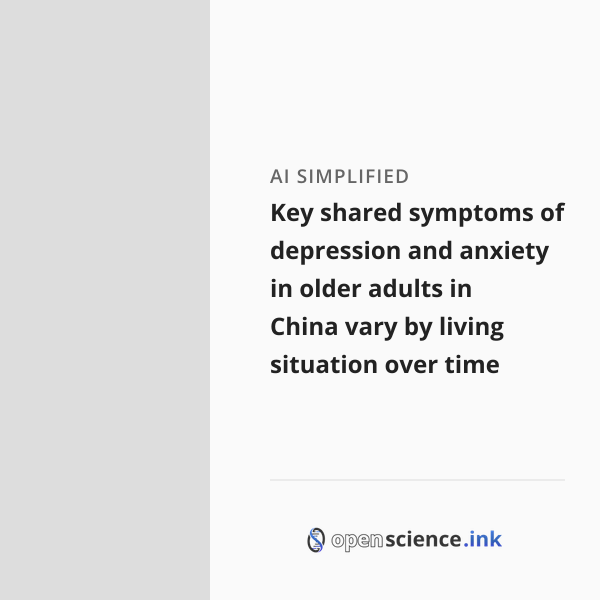 Key shared symptoms of depression and anxiety in older adults in China ...