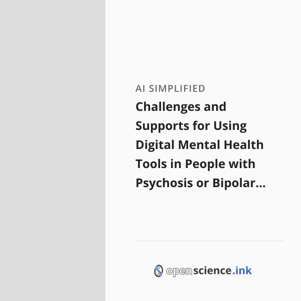 Challenges and Supports for Using Digital Mental Health Tools in People ...