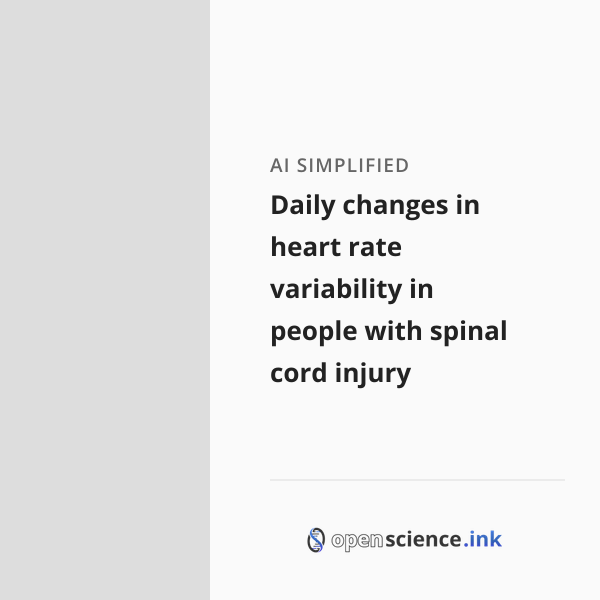 Daily changes in heart rate variability in people with spinal cord ...