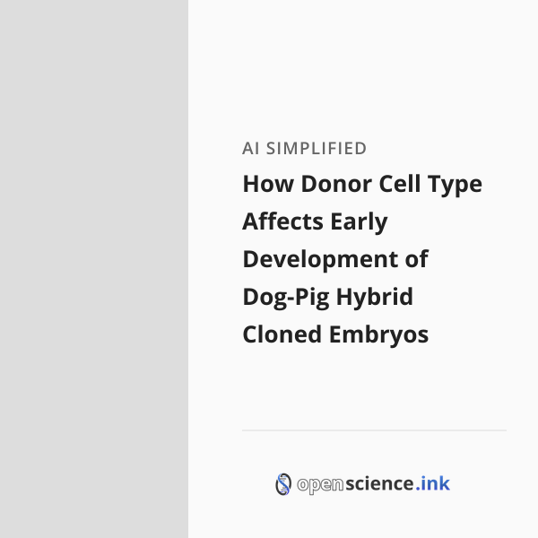 One Cell Dog How Donor Cell Type Affects Early Development of Dog-Pig Hybrid Cloned ...