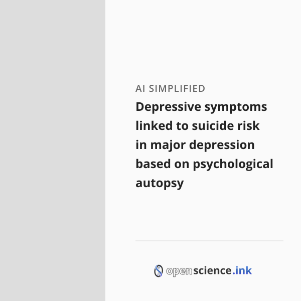 Depressive symptoms linked to suicide risk in major depression based on ...