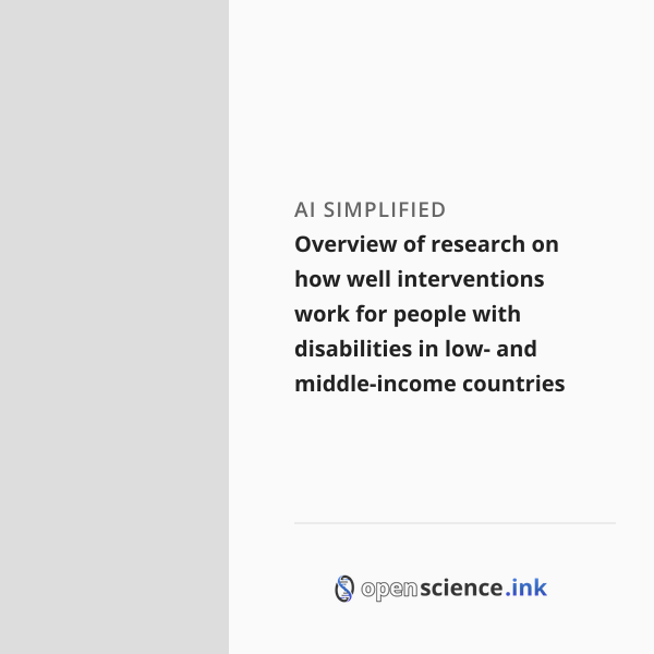 Lower Middle Overview of research on how well interventions work for people with ...