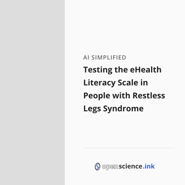 Testing the eHealth Literacy Scale in People with Restless Legs ...