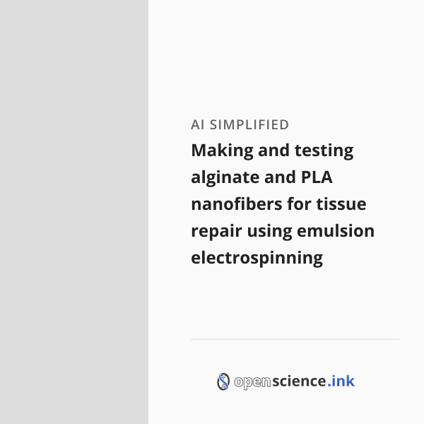 Making and testing alginate and PLA nanofibers for tissue repair using ...