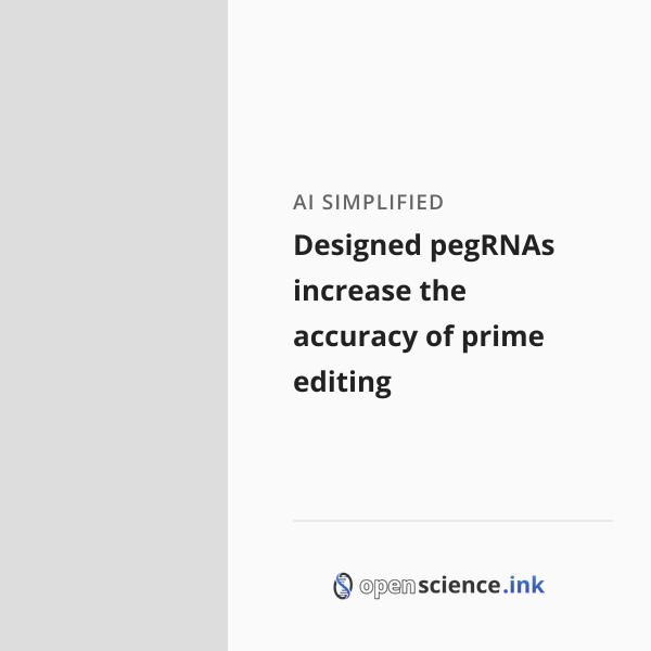 Designed pegRNAs increase the accuracy of prime editing | studies ...