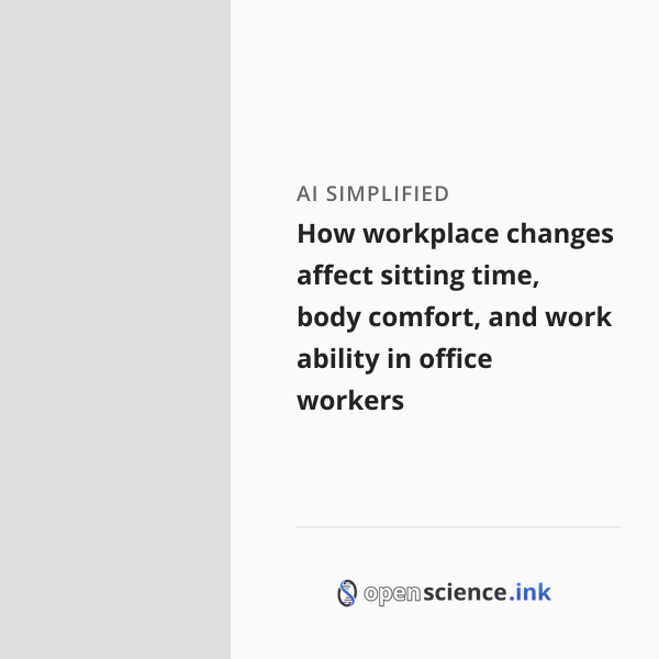 Work Ability How workplace changes affect sitting time, body comfort, and work ...