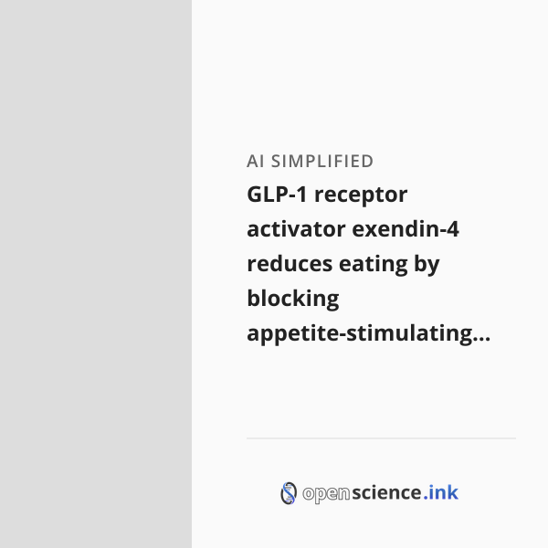 Assessment Of Glp 1 Receptor In Inhibiting Appetite Reference: Glp 1 Receptor Activator Exendin 4 Reduces Eating By Blocking