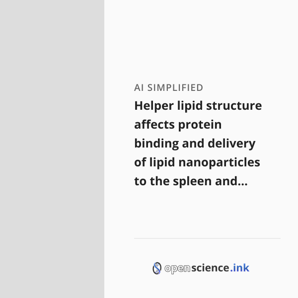 Helper lipid structure affects protein binding and delivery of lipid ...