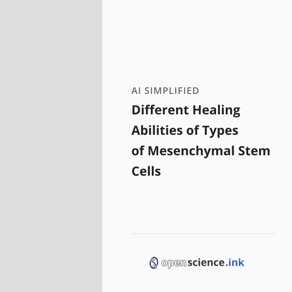 Different Healing Abilities of Types of Mesenchymal Stem Cells ...