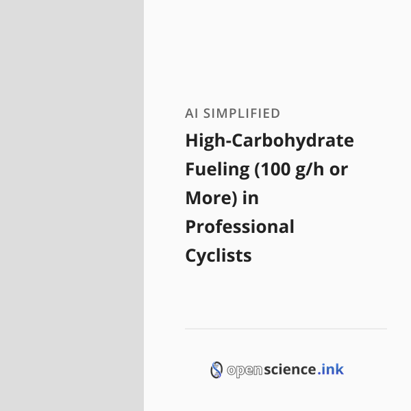 Agave Inulin Cyclists High-Carbohydrate Fueling (100 g/h or More) in Professional Cyclists ...