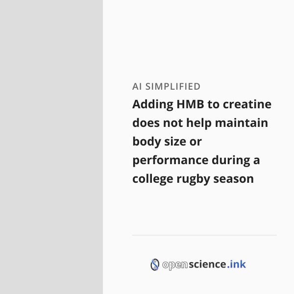 Adding HMB to creatine does not help maintain body size or performance ...