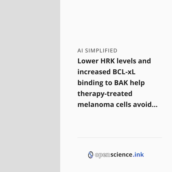 Lower HRK levels and increased BCL-xL binding to BAK help therapy ...
