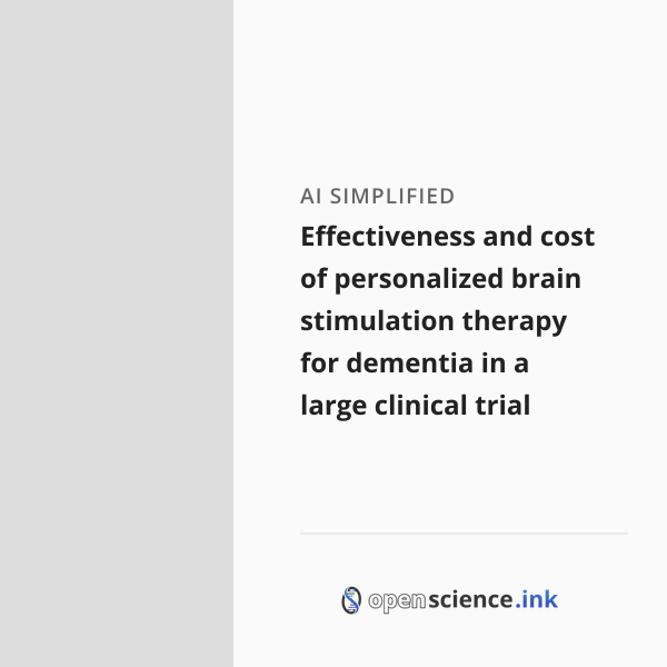 Effectiveness and cost of personalized brain stimulation therapy for ...