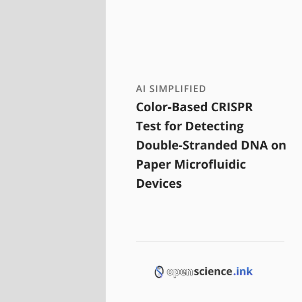 Dna Cpr Paper Color-Based CRISPR Test for Detecting Double-Stranded DNA on Paper ...