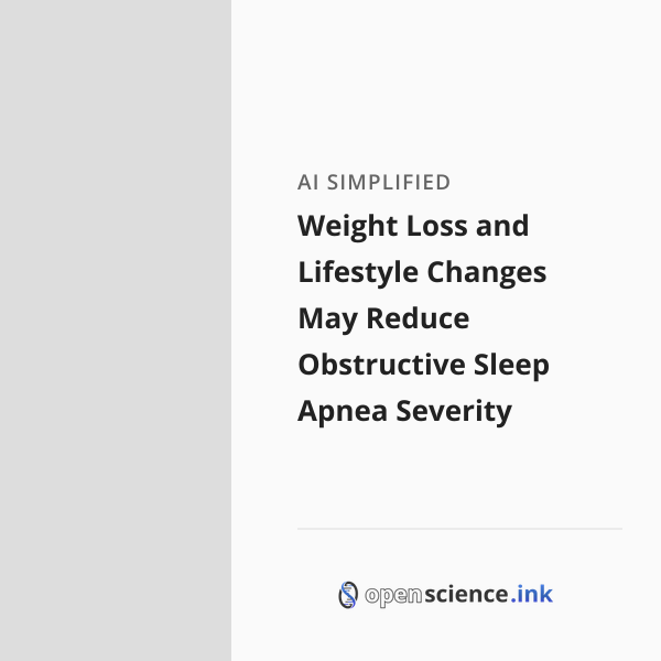 Weight Loss and Lifestyle Changes May Reduce Obstructive Sleep Apnea ...