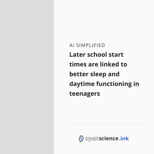 Later school start times are linked to better sleep and daytime ...