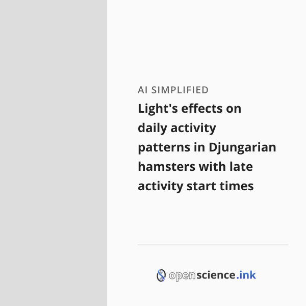 Light's effects on daily activity patterns in Djungarian hamsters with ...
