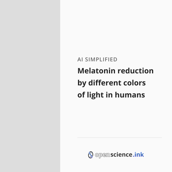 Melatonin reduction by different colors of light in humans | studies ...