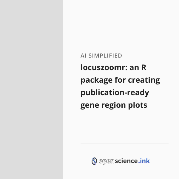 Lcmsplot R Package locuszoomr: an R package for creating publication-ready gene region ...