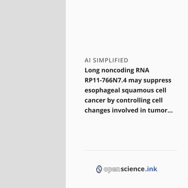 Long noncoding RNA RP11-766N7.4 may suppress esophageal squamous cell ...