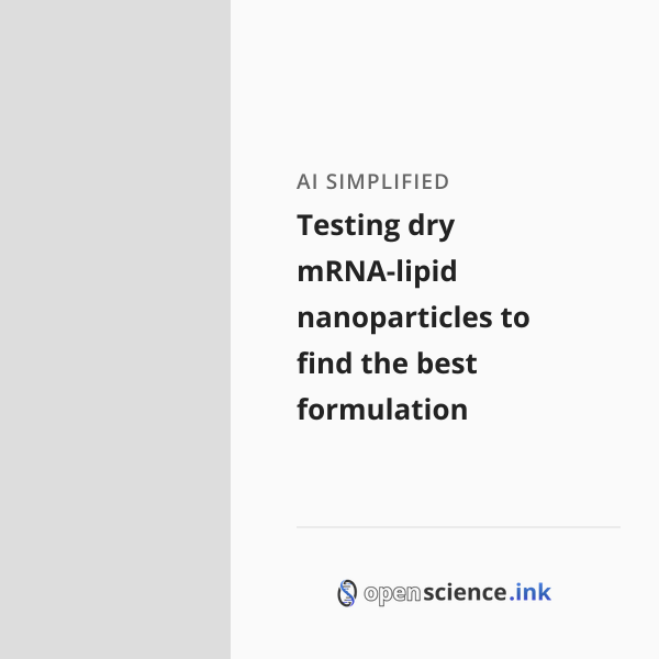 Formulation Screening Testing dry mRNA-lipid nanoparticles to find the best formulation ...