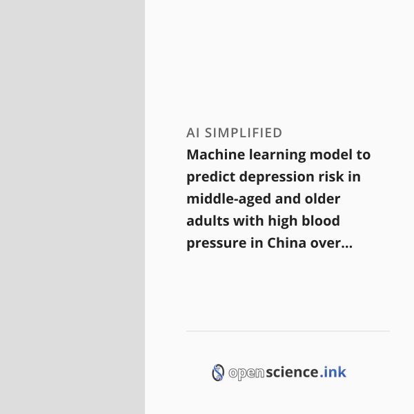 Machine learning model to predict depression risk in middle-aged and ...