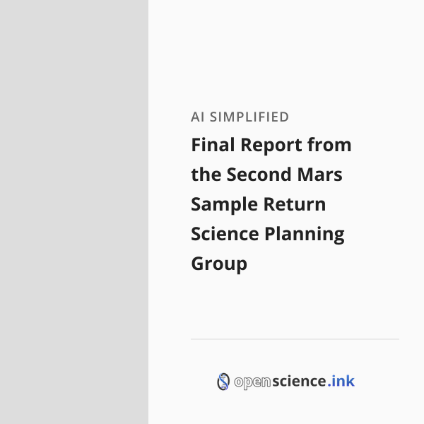 Final Report from the Second Mars Sample Return Science Planning Group ...