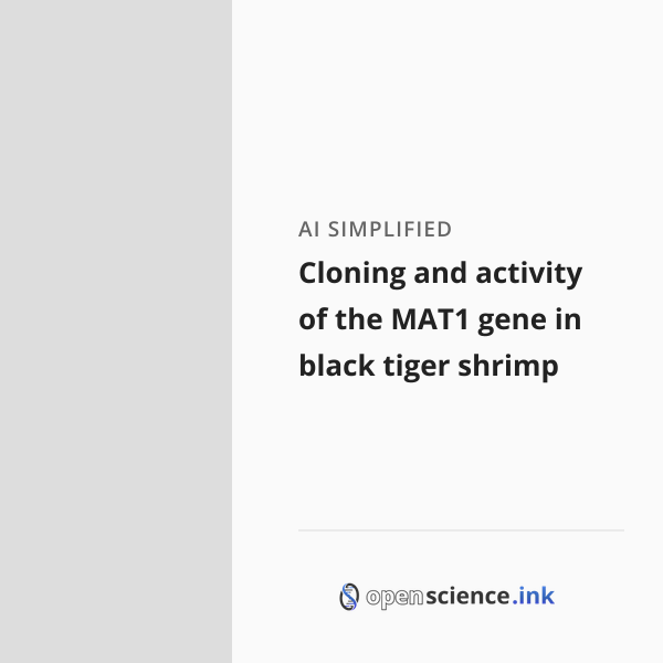 Cloning and activity of the MAT1 gene in black tiger shrimp | studies ...