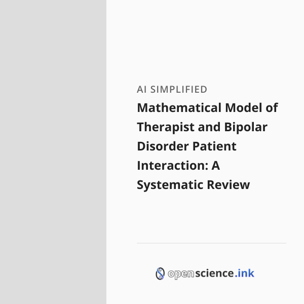 Mathematical Model of Therapist and Bipolar Disorder Patient ...