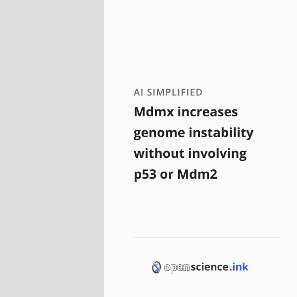 Mdmx increases genome instability without involving p53 or Mdm2 ...